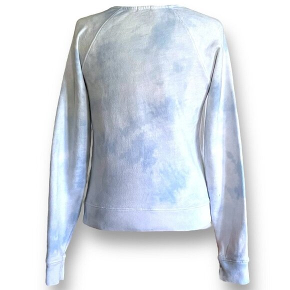 Faherty Womens Bells Sweatshirt XS Blue White Tie Dye Raglan Pullover Athleisure - Picture 5 of 6